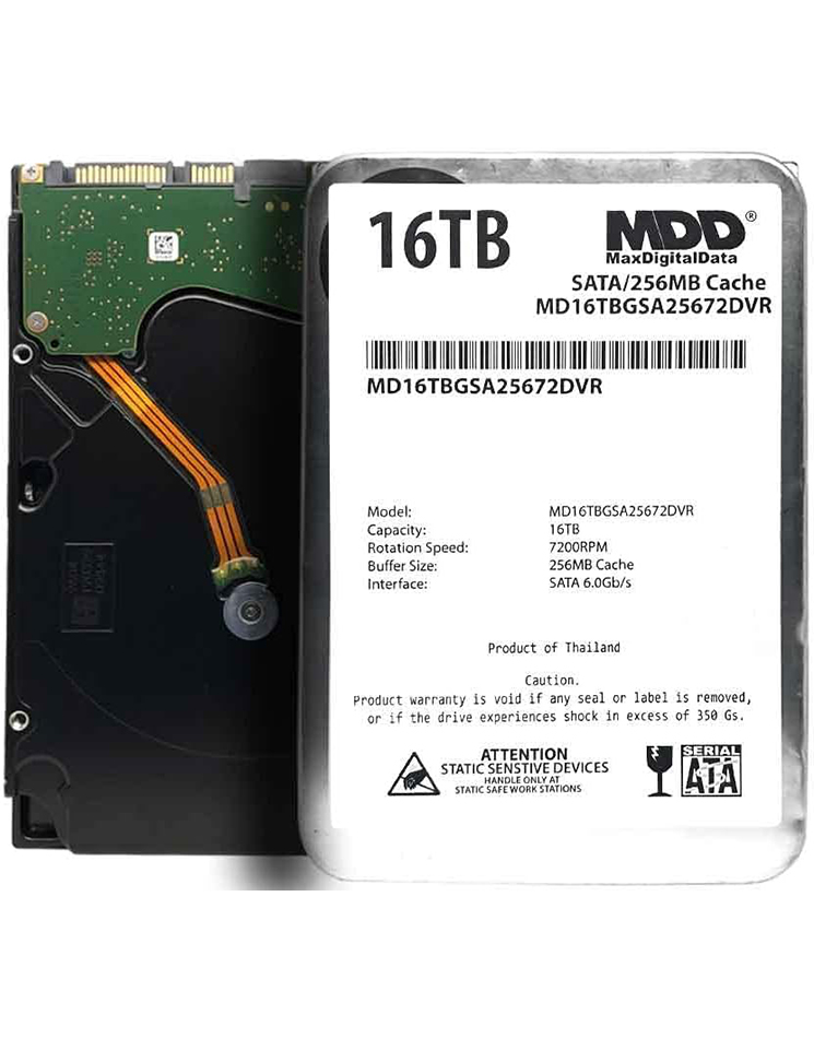 MDD 16TB 7200RPM 256MB キャッシュ SATA 6.0Gb/s 3.5インチ 内蔵ハードドライブ 監視ストレージ用 (MD16TGSA25672DVR)…