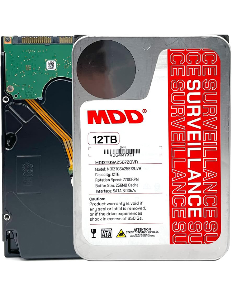 MDD (MDD12TSATA25672DVR) 12TB 7200RPM 256MB キャッシュ SATA 6.0Gb/s 3.5インチ 内蔵監視ハードドライブ